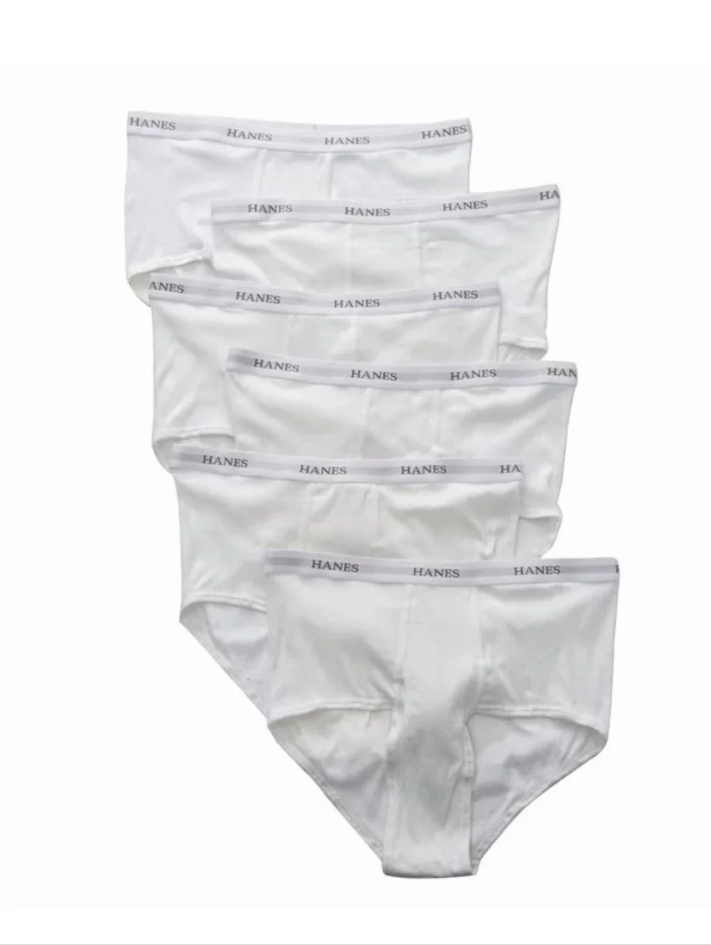 (Ew)Hanes Men's White 100% Cotton Brief Underwear, 6-Pack